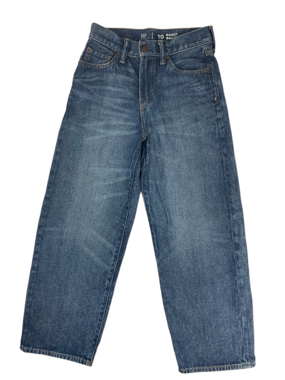 GAP Kids Blue Baggy Jeans Denim with Adjustable Waist - Size 10
